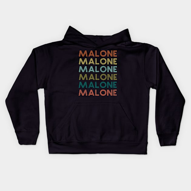 Malone Retro Vintage Style Name Gift Kids Hoodie by BeHappy12